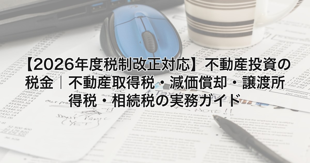 不動産投資の税金 2026年度税制改正