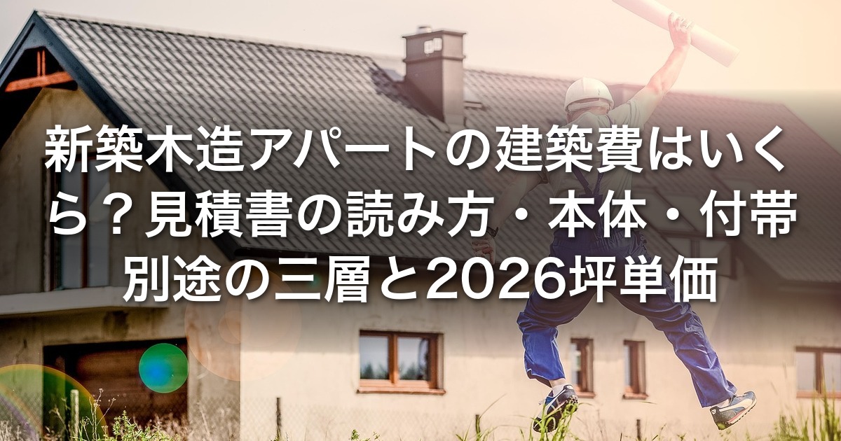 新築木造アパートの建築費はいくら？見積書の読み方