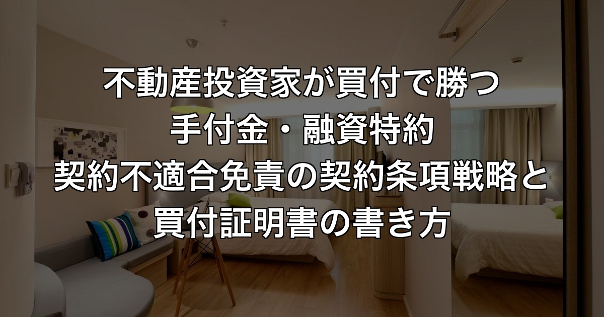 不動産投資家が買付で勝つ